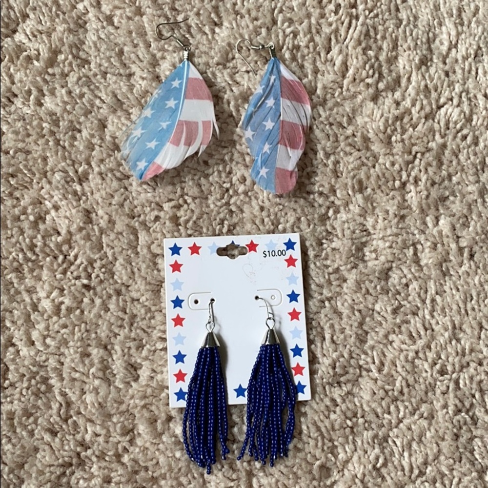 USA 4 th of July earrings America